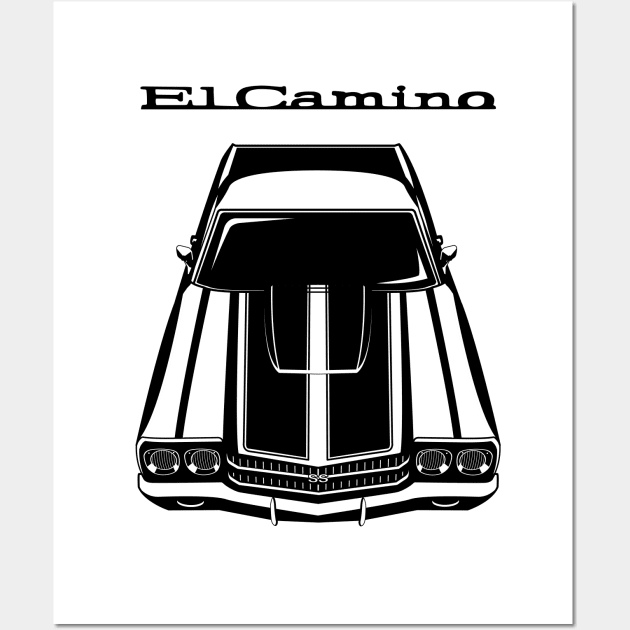 Chevrolet El Camino SS 1970 - Black Stripes Wall Art by V8social